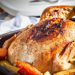 Pečené kuře s bramborama